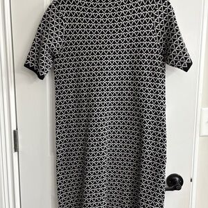 Nicole Miller Monochrome Heart Long Sleeve Dress